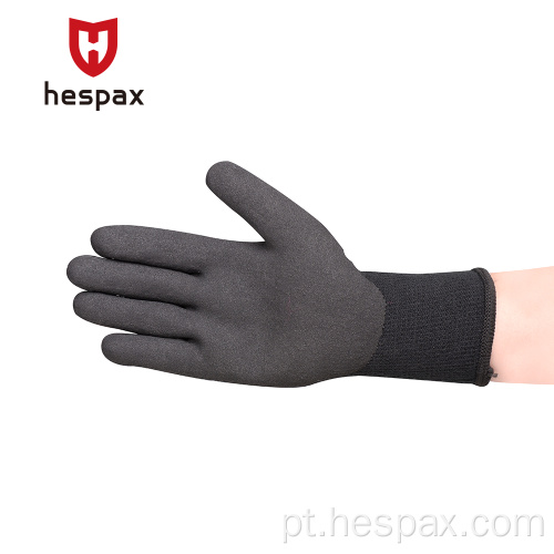 HESPAX 13G LATEX Sandy Anti-Slip Luvas de inverno Construção